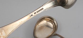 PARTI SILVER, 19 delar, mestadels Sverige, 1800- och 1900-tal, total vikt ca 700 g.