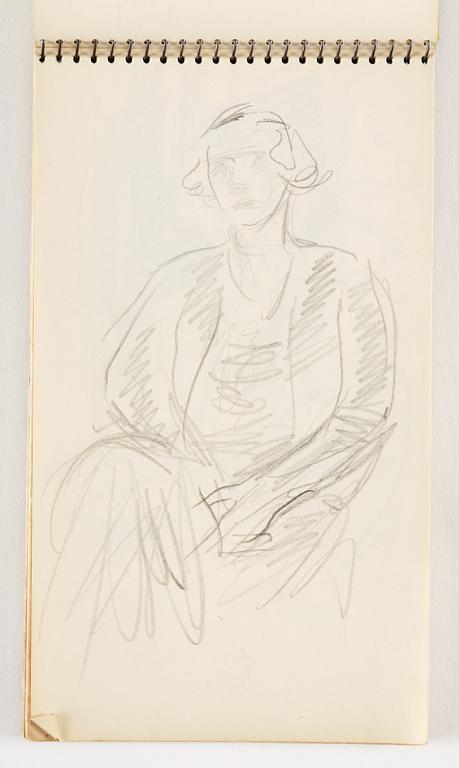 Lotte Laserstein, 4 skissböcker med blyertsteckningar.