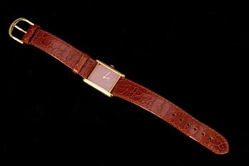 ARMBANDSUR, "Must De Cartier Tank" mekaaninen. Förgyllt silver 20 micron.