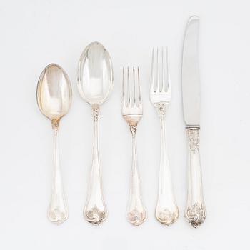 A silver cutlery, model 'Sachsisk', mark of Cohr, Denmark, and Mema, Sweden (40 pieces).