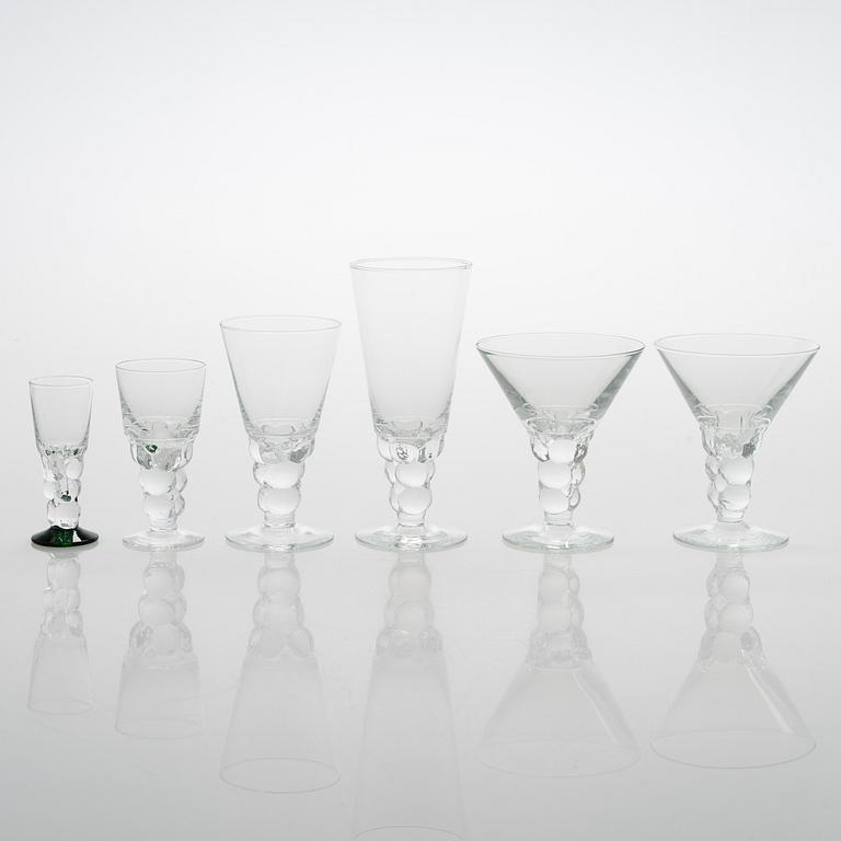 Oiva Toikka, glasservis, 28 delar, "Mukura" ("Paratiisi"), Notsjö 1971-75.