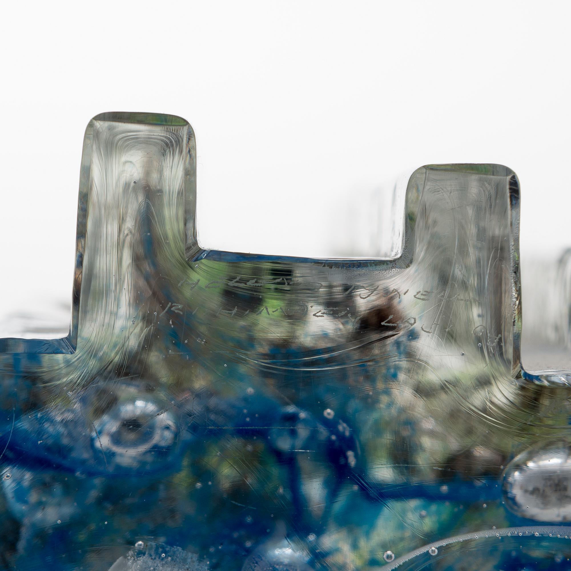 HELENA TYNELL, a 'Forest' sculpture signed Helena Tynell Riihimäen Lasi Oy.