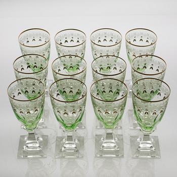 A set of 12 wine glasses, 'Junior', Kosta, second quarter of the 20th century.