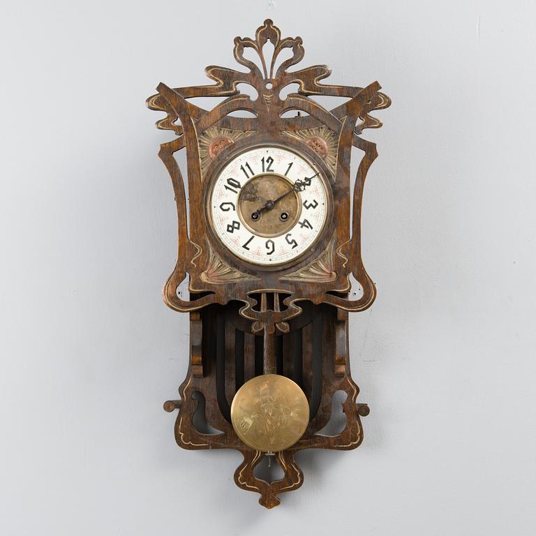A Gustav Becker art nouveau wall clock, Germany early 20th century.