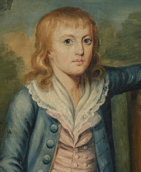 Nathaniel Hone, follower of, Portrait of a Boy in a Blue Coat.