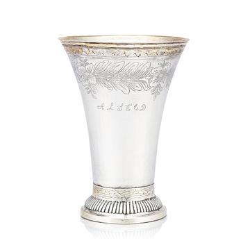 A Swedish 18th century silver beaker, marks of Eric Langberg, Söderhamn 1793.