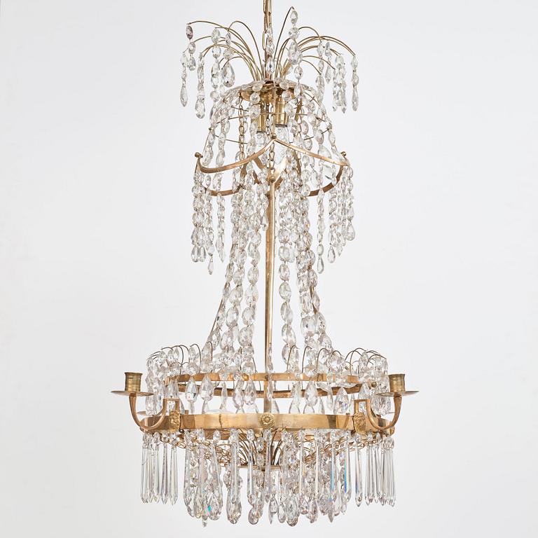 A late Gustavian seven-light chandelier, circa 1800.