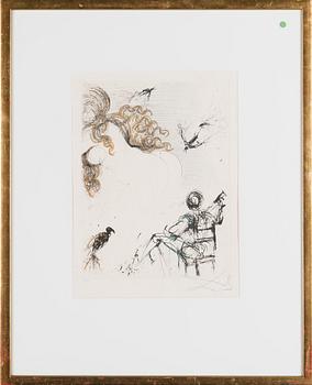 Salvador Dalí, "Femme au perroquet" sarjasta "Poèmes secrets d'Apollinaire".
