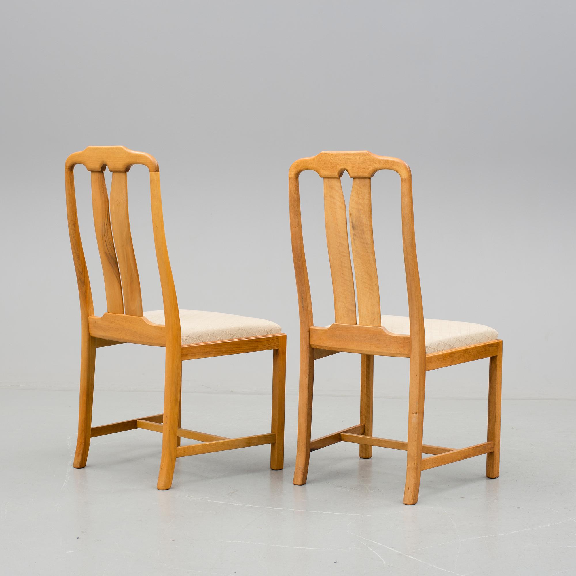 STOLAR, 8 st, "Ambassadör", Carl Malmsten, Åfors Möbelfabrik, 1900-talets andra hälft.
