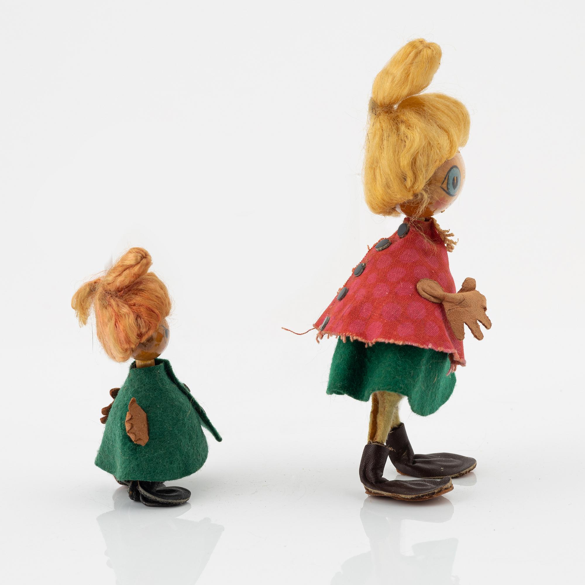Two Moomin figures by Atelier Fauni, Finland 1950's-60's.