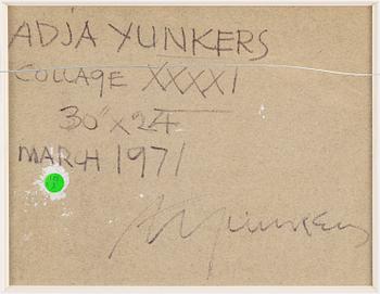 ADJA YUNKERS, collage, signed and dated -71.