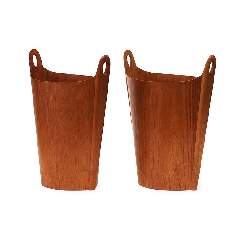 Two PS Heggen teak waste paper bins, Nordfjordeid, Norway 1960's.