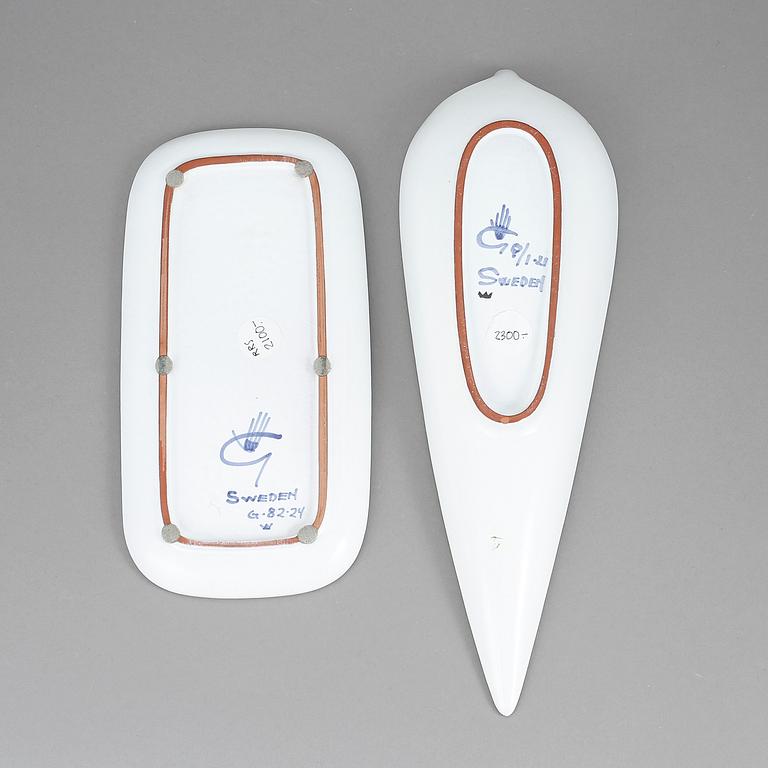 FAT, 2 st, fajans, Stig Lindberg, Gustavsberg Studio.