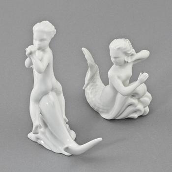 FIGURINER, 2 st, porslin, Harald Salomon, Rörstrand, 1900-tal.