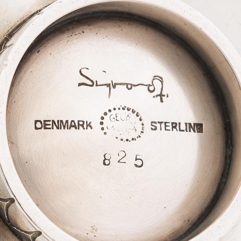 Sigvard Bernadotte, askfat, 3 st, sterlingsilver, Georg Jensen, design nr 825, Köpenhamn 1945-77.