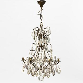 A Rococo style chandelier, circa 1900.