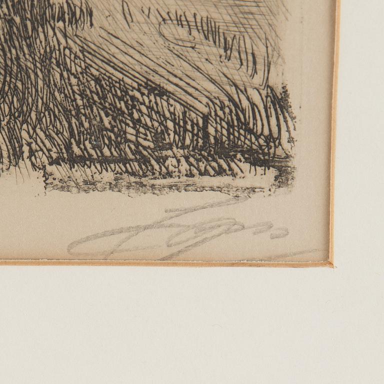 ANDERS ZORN, etching,1919, signed in pencil.