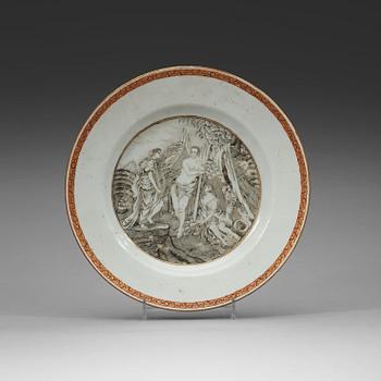 A 'European Subject' dinner plate, Qing dynasty, Qianlong (1736-95).