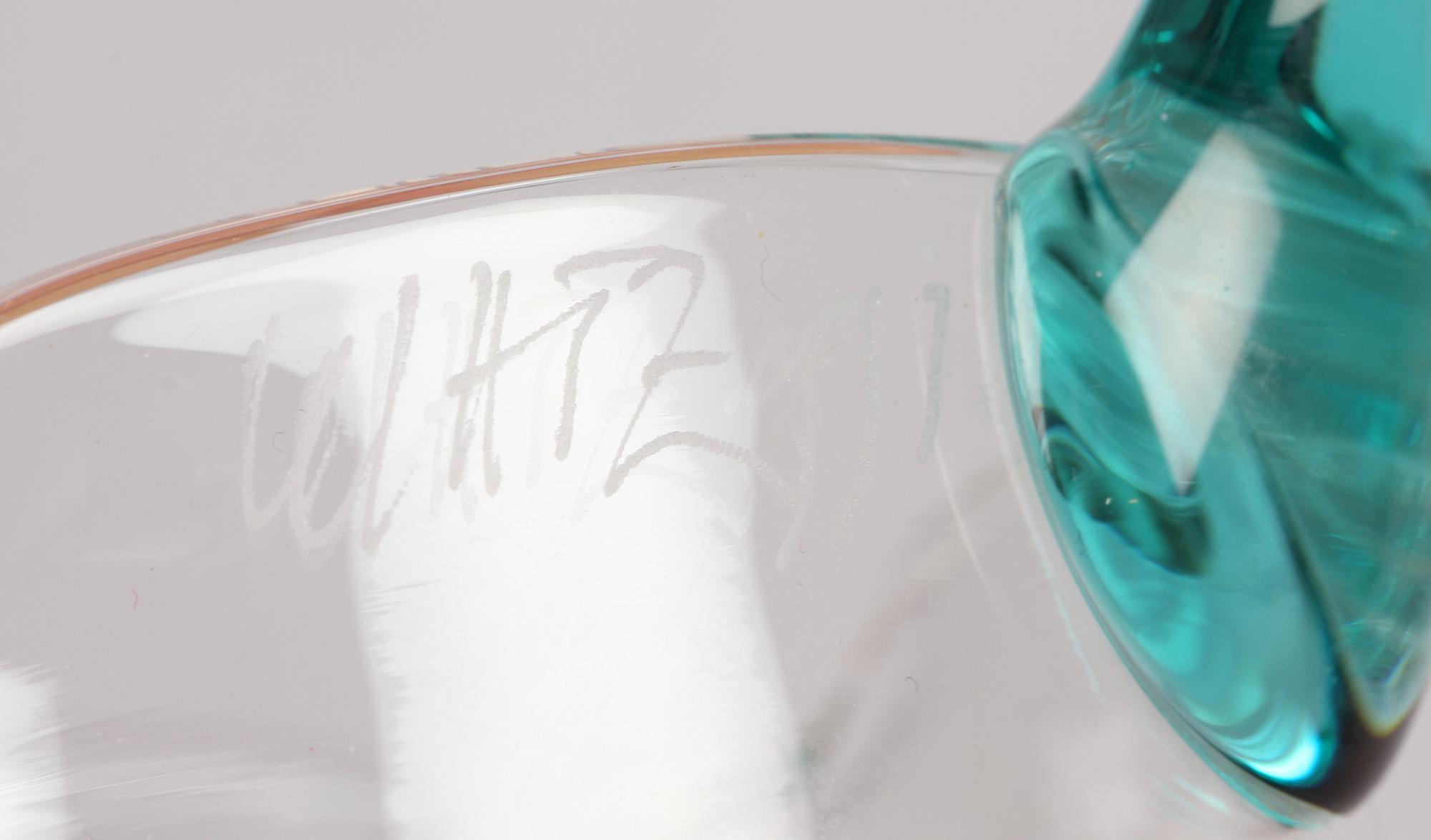 SLEV, glas. Design Birgitta Watz, Pukeberg, sign.