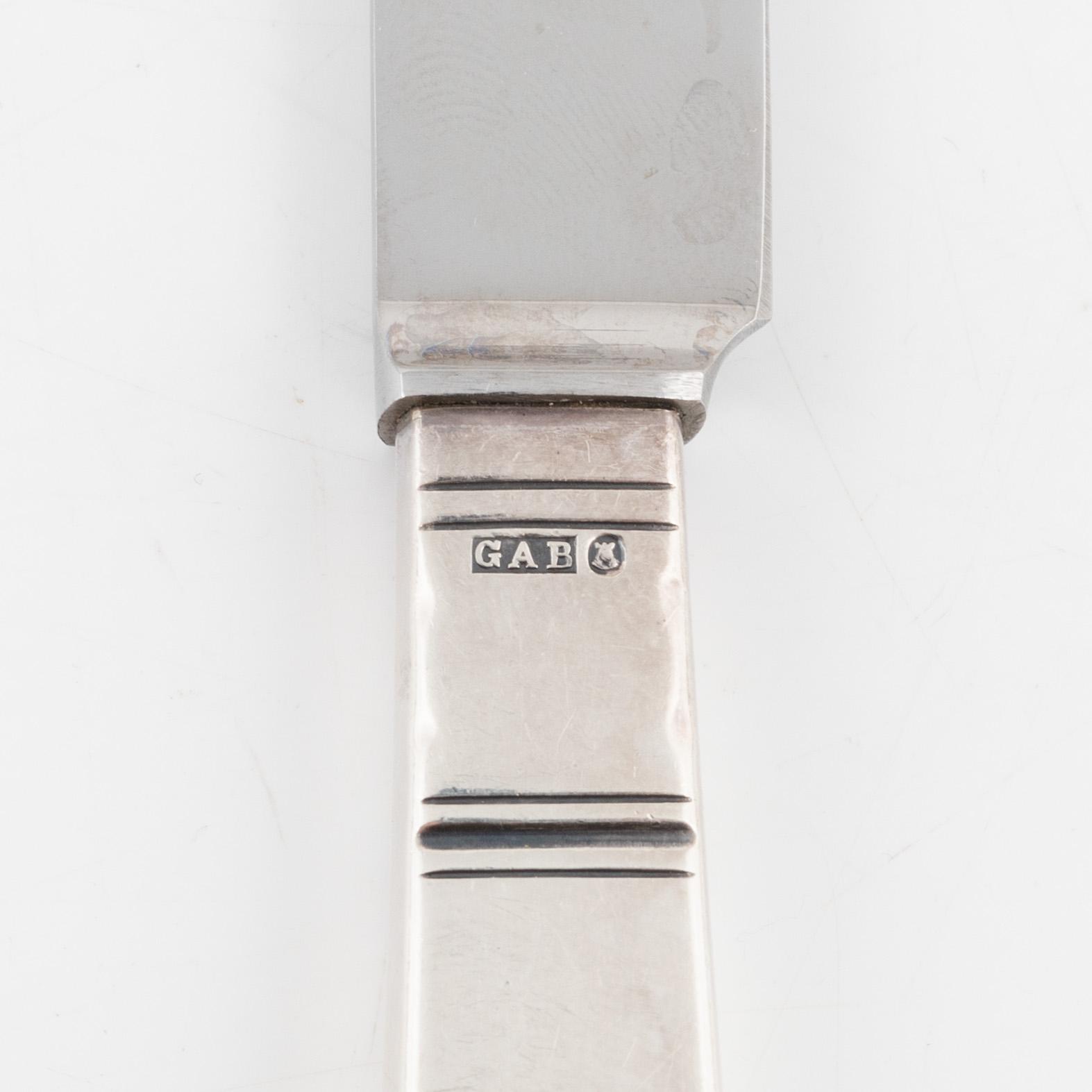 Jacob Ängman, a 24-piece silver cutlery set, model 'Rosenholm', GAB, Stockholm 1947-67.