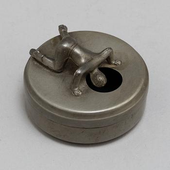 A PEWTER BUTTON BOX, 'Originell', Widerholm & Dahlberg, Eskilstuna.