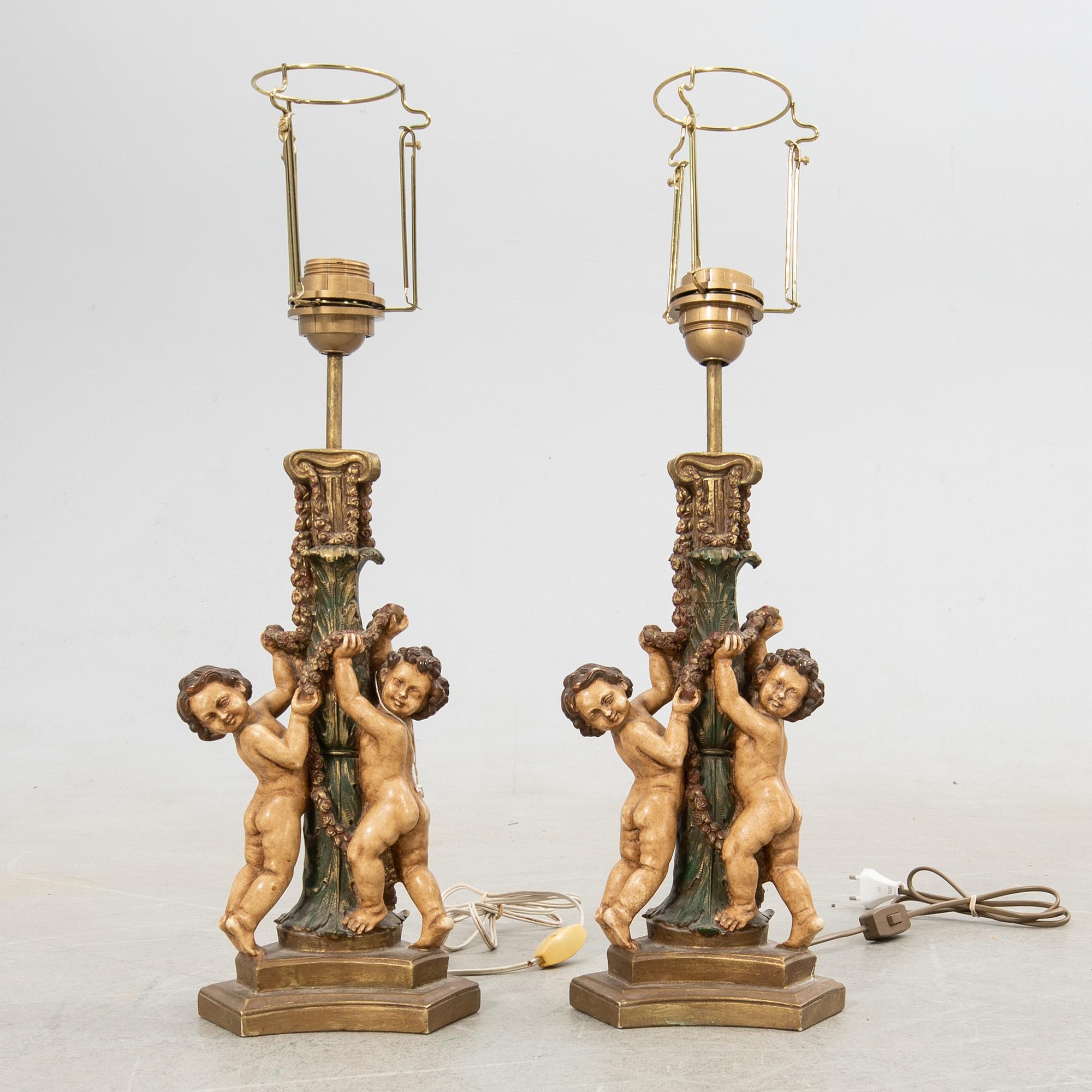 Table lamps, a pair, Baroque style, 20th century.