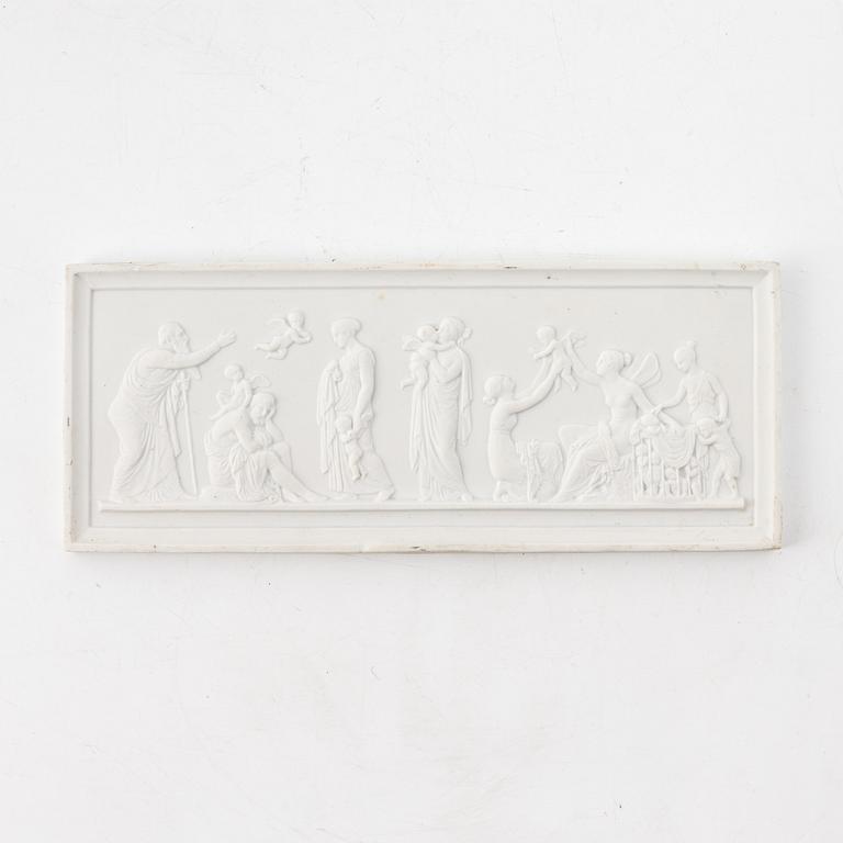 Bertel Thorvaldsen, efter, relief, parian, Royal Copenhagen, 1800-talets slut.