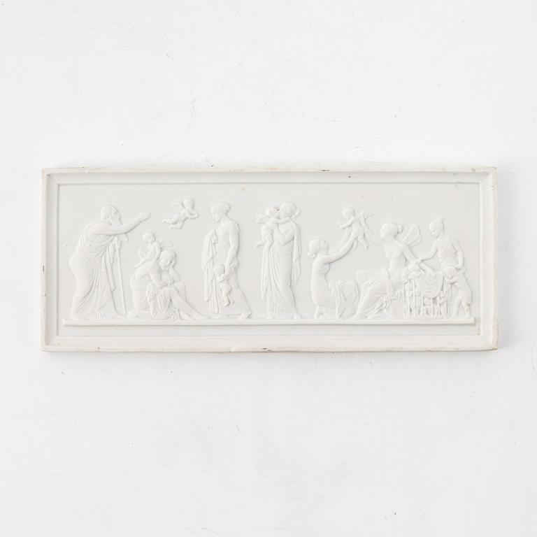 Bertel Thorvaldsen, efter, relief, parian, Royal Copenhagen, 1800-talets slut.