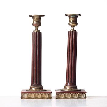 A pair of late Gustavian candlesticks.