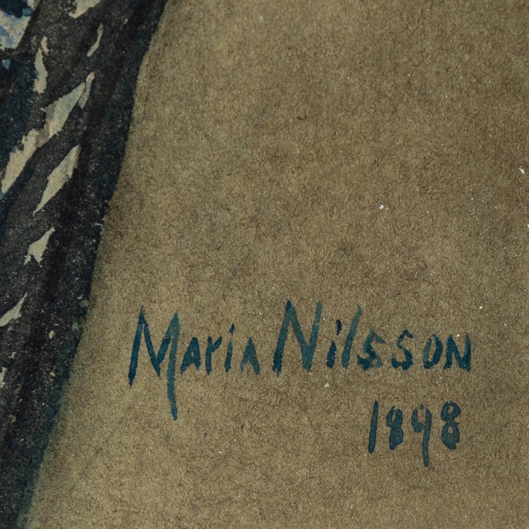 OKÄND KONSTNÄR, akvarell, signerad Maria Nilsson och daterad 1898.