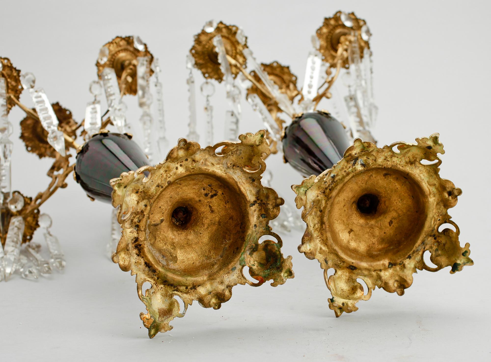 KANDELABRAR, 1 par, nyrokoko, sent 1800-tal.