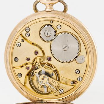 Pocket watch, hunter, 14K gold, 51 mm.