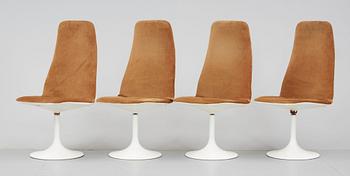 SNURRSTOLAR, 4 st, Johanson Design, Markaryd, 1970-tal.