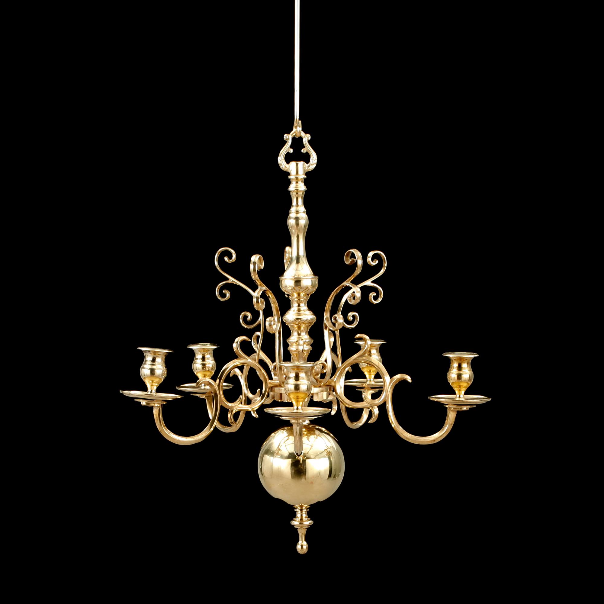 TAKKRONA, mässing, barockstil, Skultuna, No 205, 1900-talets slut.