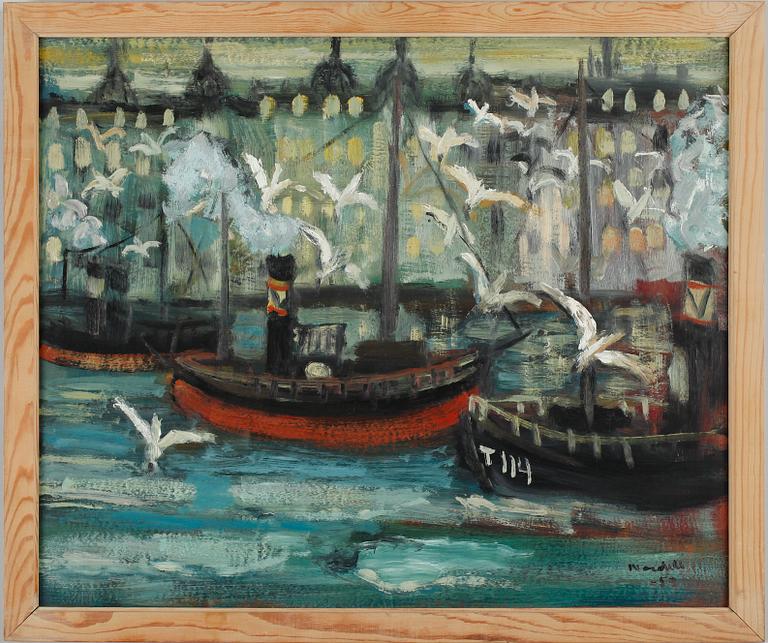 ESKIL NORDELL, olja på pannå, sign och dat-53.