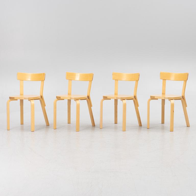 Alvar Aalto, a set of 4 model 69 chairs, Artek, Finland, second half of the 20th century.