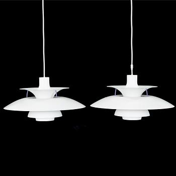 A pair of late 20th century "PH-5" ceiling lamps by Poul Henningsen for Louis Poulsen.