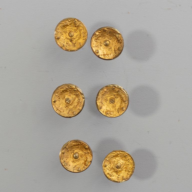 GARDINSTÄNGER samt OMTAG 3 + 6 st nyrokoko 1800-talets senare del.