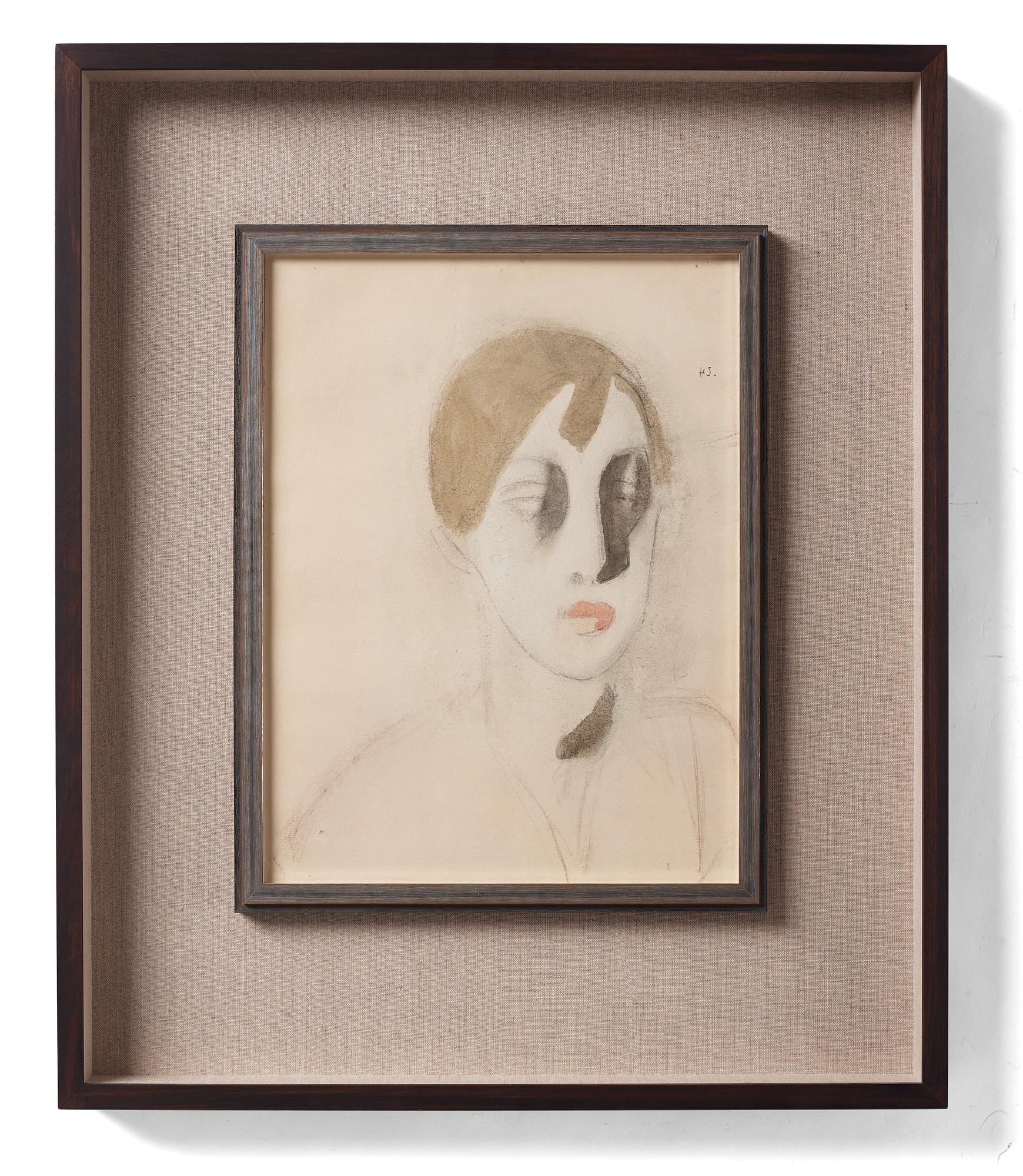 Helene Schjerfbeck, "Kvinna med blekröd mun".