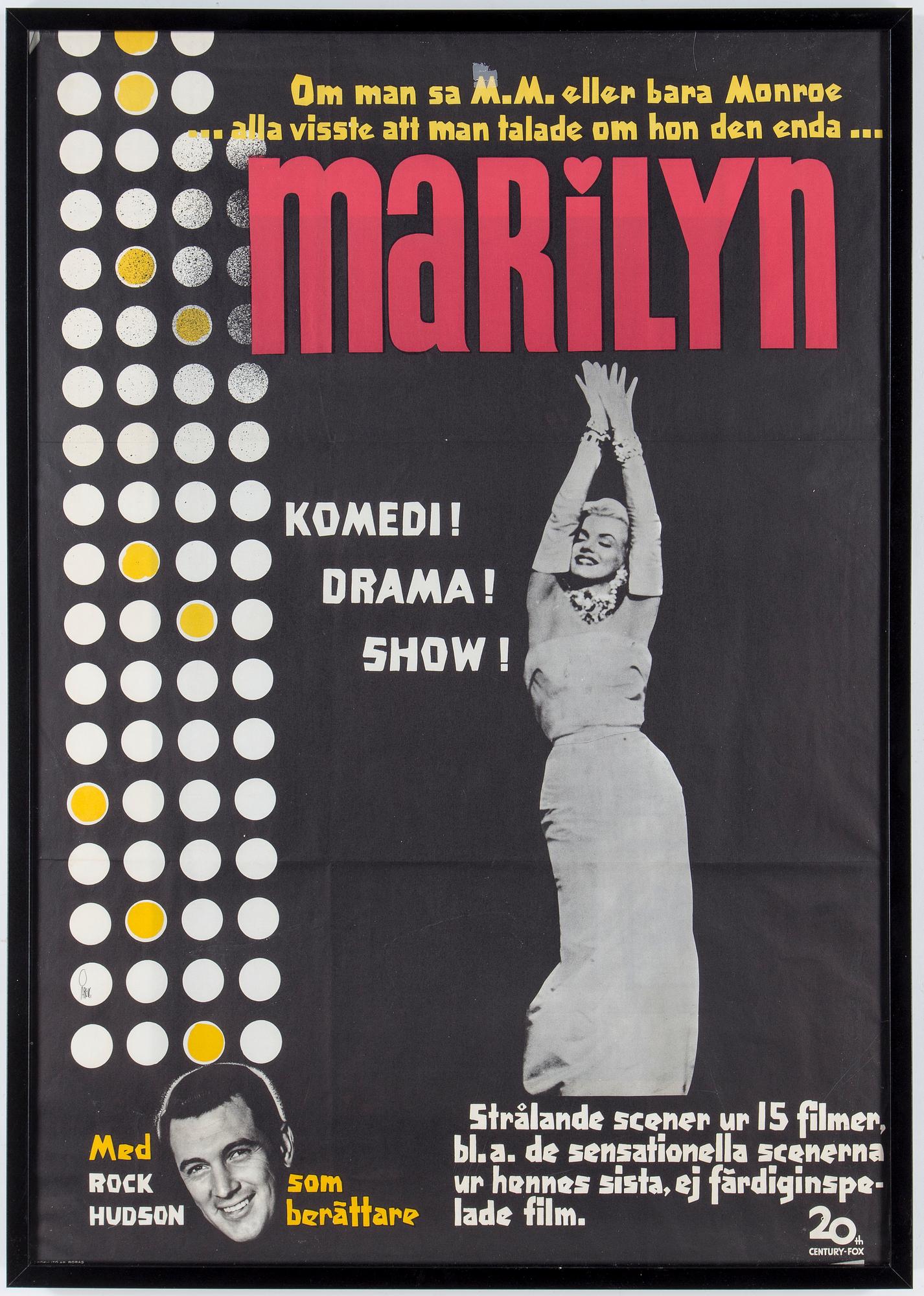 FILMAFFISCHER 2 stycken. Marilyn Monroe, 1960/70-tal.