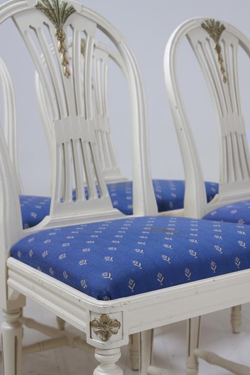 MATSALSMÖBLEMANG, 6 delar, gustaviansk stil, 1900-talets mitt.