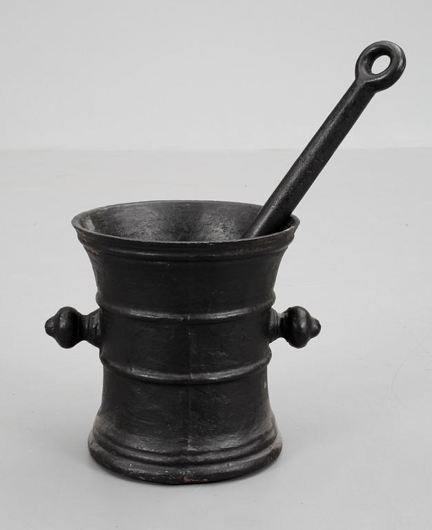 MORTEL, gjutjärn, Hälleforsnäs bruk, 1800-tal.