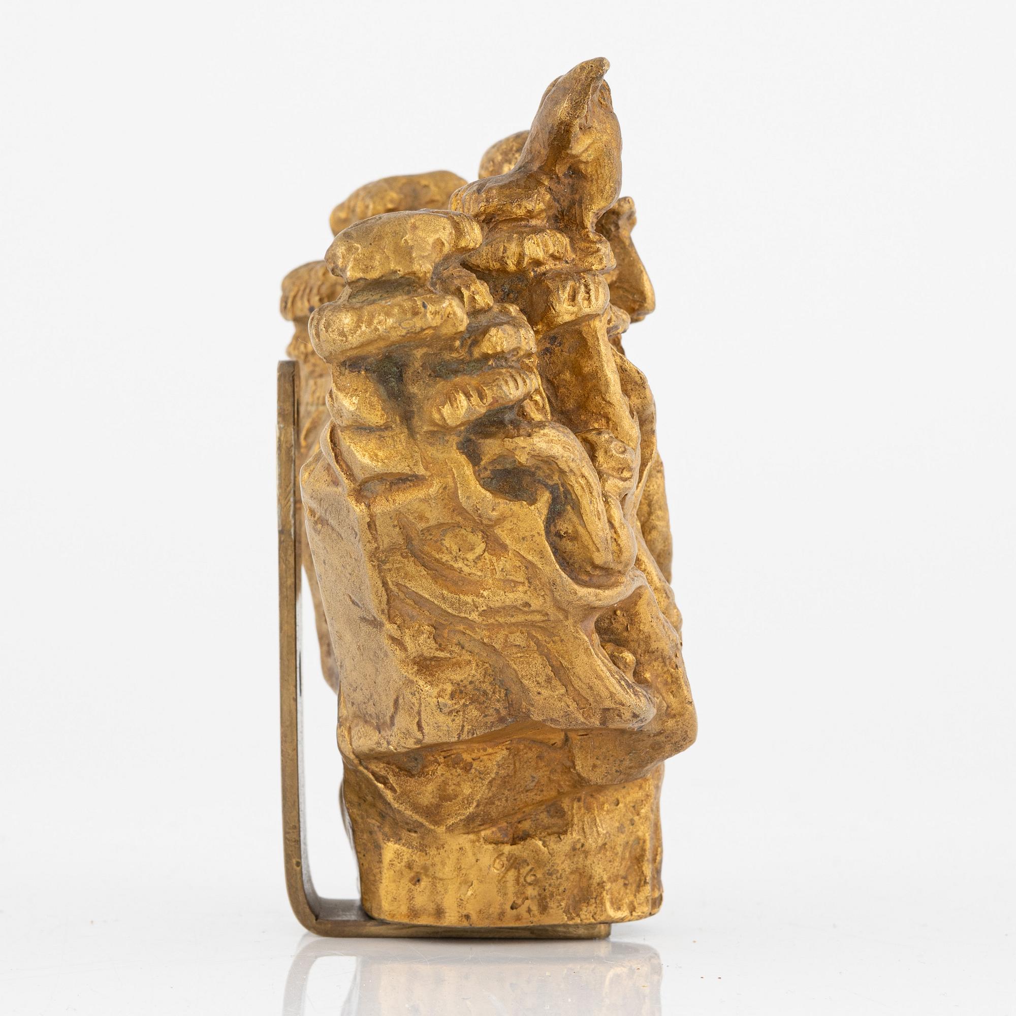 Stig Blomberg, wall sculpture in gilded bronze.