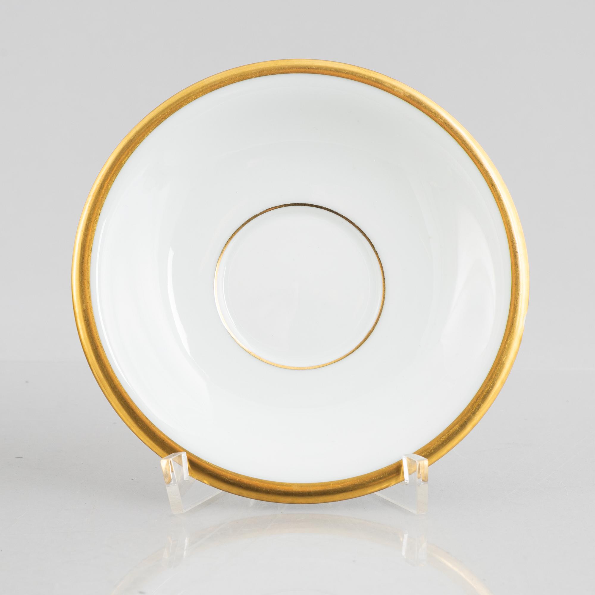 Bing & Grøndahl, coffee cups with saucers, 8 pcs, porcelain, "Golden Sun", Denmark.