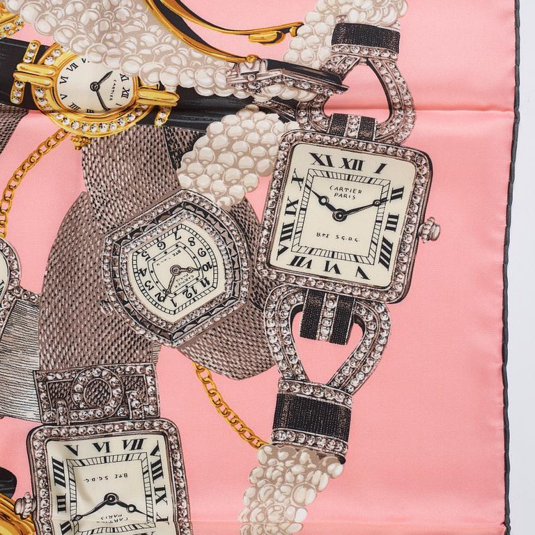 Cartier, a 'Le temps Précieux' twill silk scarf.