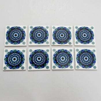Hilkka-Liisa Ahola, eight 1960/1970's ceramic tiles for Arabia.