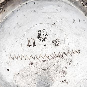 A Sqwedish 18th century parcel-gilt silver beaker, mark of Henrik Jakob Losch, Stockholm 1749.