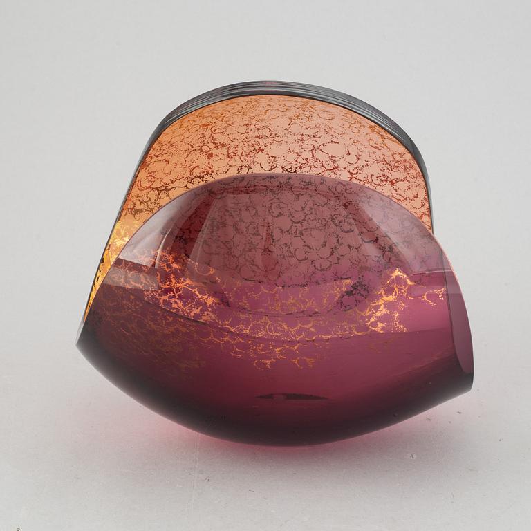 Lena Bergström, a 'Planets' glass sculpture/bowl from Kosta, Sweden. Signed and numbered 256/500.