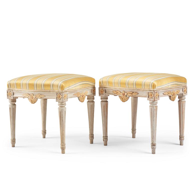 A pair of Gustavian stools by J Malmsten.