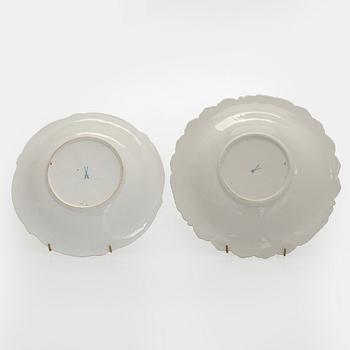 Two late 20th century porcelain Meissen dishes.